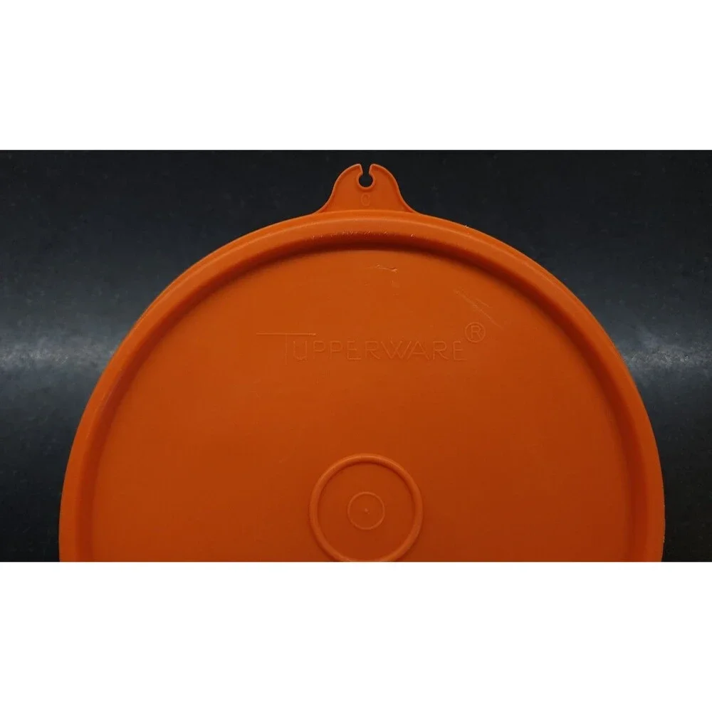 Vintage Orange Round Replacement Tupperware Lid 227-41 C Tab 6.25